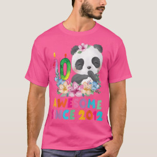 10 Years Old Girl Birthday Unicorn Panda Lover Dou T-Shirt