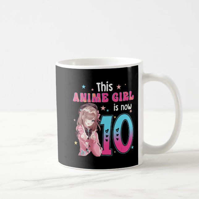 10 Years Old Girl Kawaii Gifts Anime Girl 10th Bir Coffee Mug (Right)