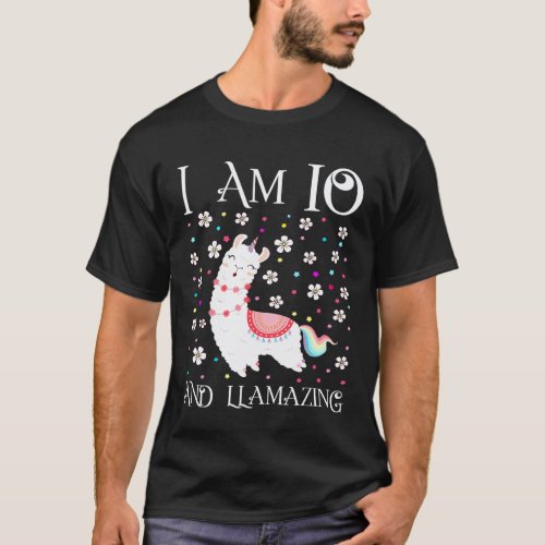 10 Years Old Girl Llama 10th Birthday Llamazing K T-Shirt