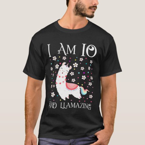 10 Years Old Girl Llama 10th Birthday Llamazing Ki T_Shirt