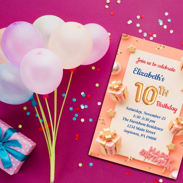 10 YEARS OLD GIRLS BIRTHDAY INVITATIONS (Creator Uploaded)
