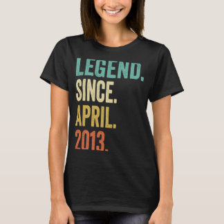 10 Years Old Legend Since April 2013 10th Birthday T-Shirt