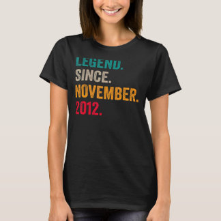 10 Years Old  Legend Since November 2012 10th Bday T-Shirt