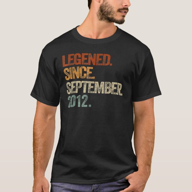 10 Years Old  Legend Since September 2012 10th Bir T-Shirt (Front)