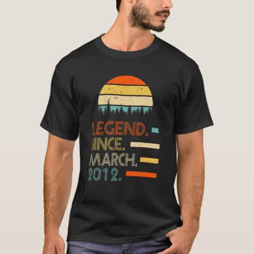 10 Years Old Retro Birthday  Legend Since March 20 T_Shirt