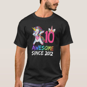 10 Years Old Unicorn Dabbing 10th Birthday Girl Un T-Shirt