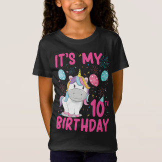 10 Years Old Unicorn Flossing 10th Birthday Girl T-Shirt