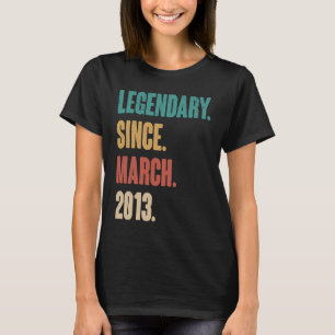 10 Years Old Vintage 2013 Birthday March 10th Deco T-Shirt