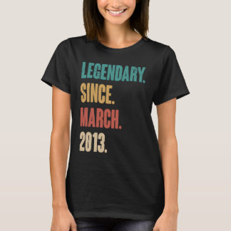 10 Years Old Vintage 2013 Birthday March 10th Deco T-Shirt