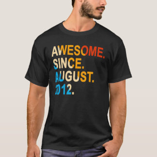 10 Years Old Vintage Awesome Since August 2012 10t T-Shirt