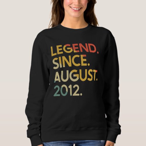 10 Years Old Vintage Legend Since August 2012 10th Sweatshirt