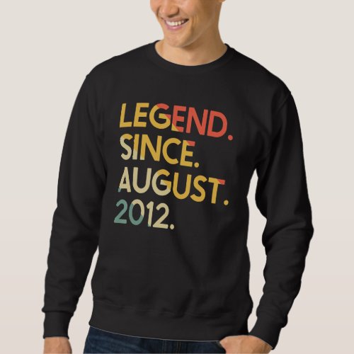 10 Years Old Vintage Legend Since August 2012 10th Sweatshirt