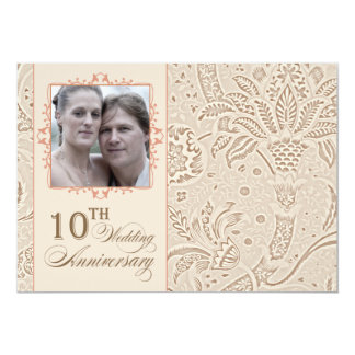 10 years photo wedding anniversary vintage card