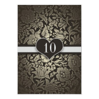 10 years wedding anniversary damask invitations