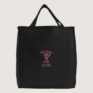 10 Yr Breast Cancer Celebration tote bag