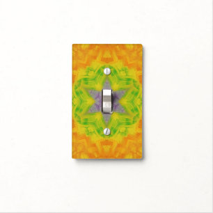 10A Unique Orange Yellow Purple Green Star Mandala Light Switch Cover