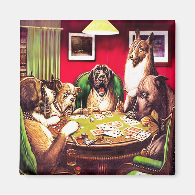 10b  Poker Dogs:Waterloo (approx. 1903) Magnet (Front)