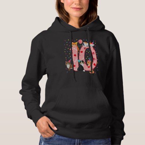 10H Birthday Girl Cute Cat Outfit 10 Years Old Bda Hoodie