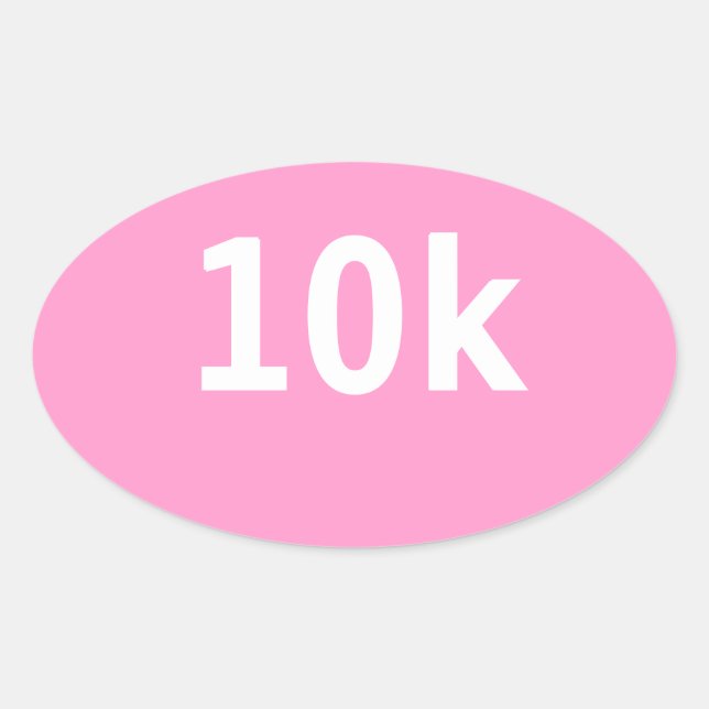 10k Race or Walk Oval Sticker (Front)