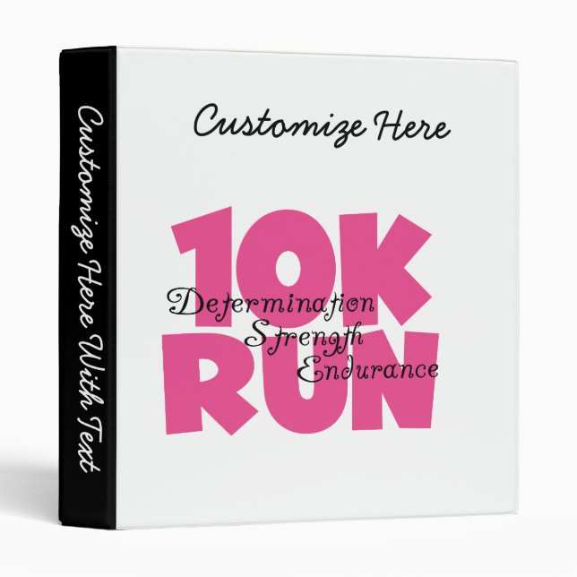 10K Run Pink Sports Running Binder (Front/Spine)