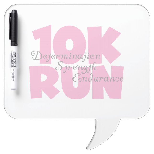 10K Run Pink Sports Running Dry Erase Board (Front)