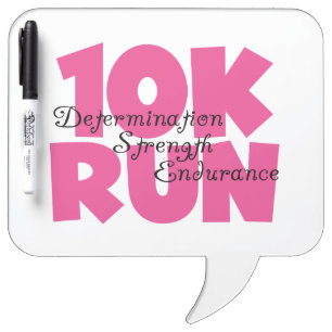 10K Run Pink Sports Running Dry-Erase Board
