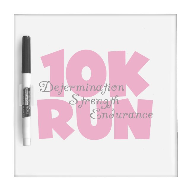10K Run Pink Sports Running Dry-Erase Board (Front)