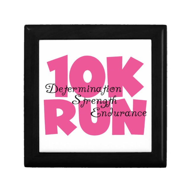 10K Run Pink Sports Running Jewelry Box (Front)