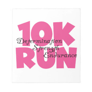 10K Run Pink Sports Running Notepad