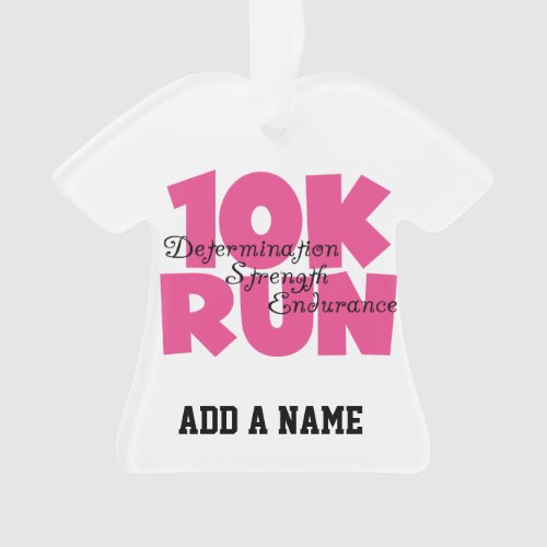 10K Run Pink Sports Running Ornament