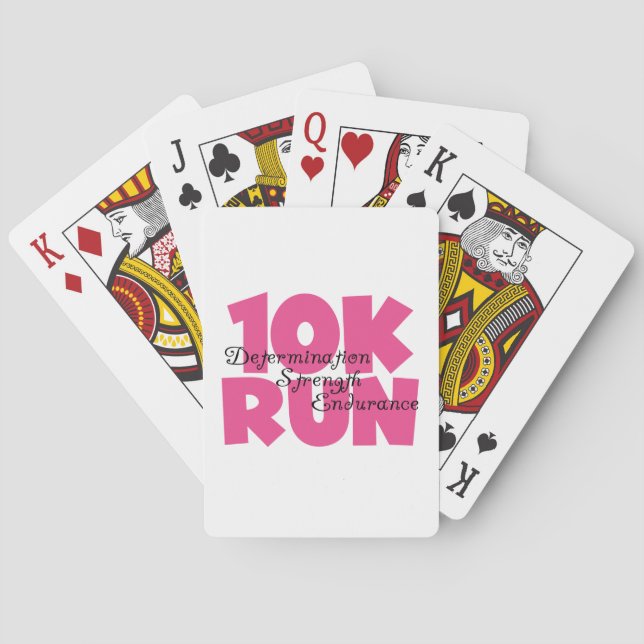 10K Run Pink Sports Running Poker Cards (Back)