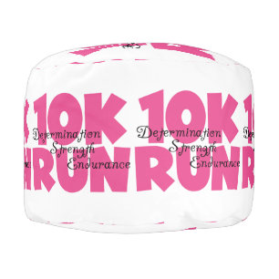 10K Run Pink Sports Running Pouf