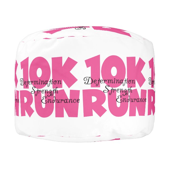 10K Run Pink Sports Running Pouf (Right)