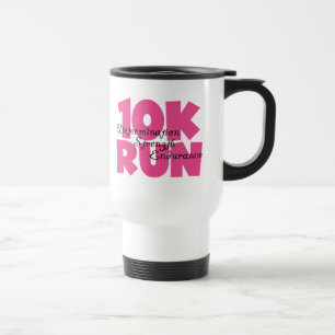 10K Run Pink Sports Running Travel Mug
