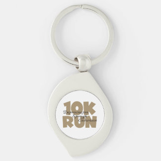 10K Run Tan Sports Running Keychain
