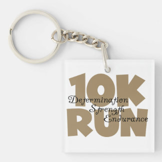 10K Run Tan Sports Running Keychain