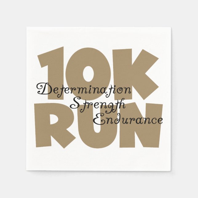 10K Run Tan Sports Running Napkins (Front)