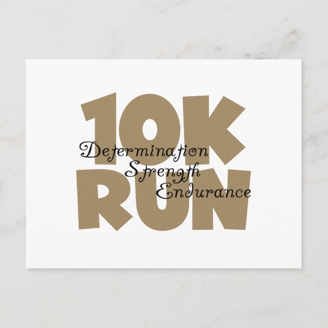 10K Run Tan Sports Running Postcard (Front)