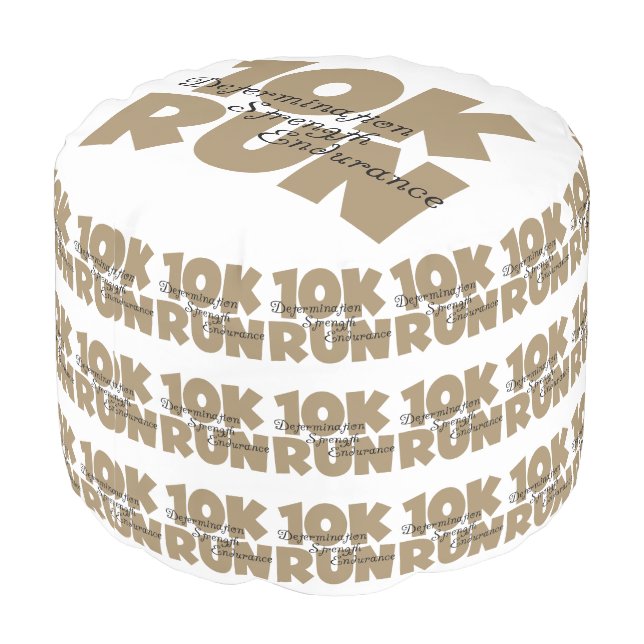 10K Run Tan Sports Running Pouf (Angled Back)