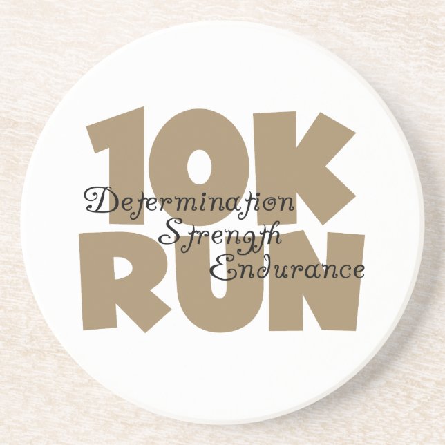 10K Run Tan Sports Running Sandstone Coaster (Front)