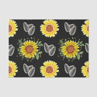 10lb Tissue Floral Paper, Black and Yellow Tissue Paper