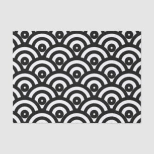 10lb Tissue Paper, White & black japanese wave Paper