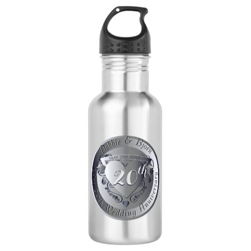 10th1120th25th70th Wedding Anniversary Stainless Steel Water Bottle