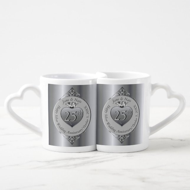 10th.11th,20th,25th,70th, Grey Lovers' mug (Front Nesting)