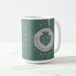 10th/11th/20th/25th/70th/ Wedding Anniversary Coffee Mug