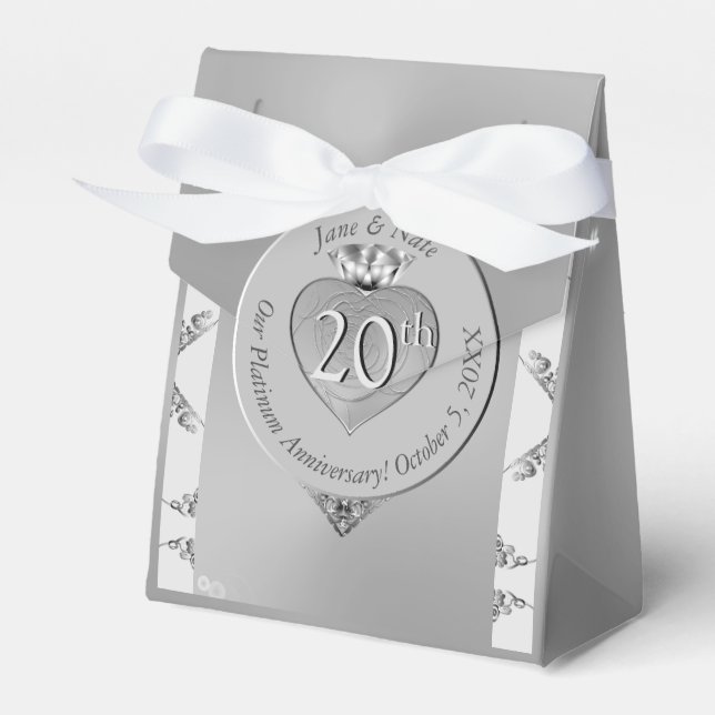 10th,11th,20th,25th,70th Wedding Anniversary  Favor Boxes (Front Side)