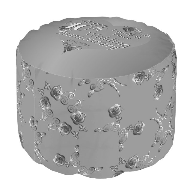 10th,11th,20th,25th,70th Wedding Anniversary  Pouf (Angled Back)