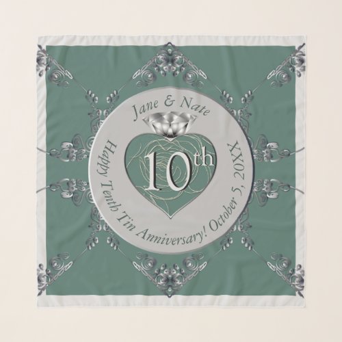 10th11th20th25th70th Wedding Anniversary   Scarf