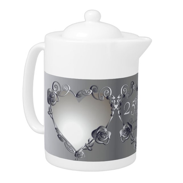 10th,11th,20th,25th,70th Wedding Anniversary Teapot (Left)
