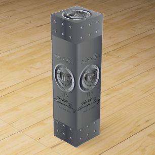 10th,11th,20th,25th Wedding Anniversary Medallion Wine Box